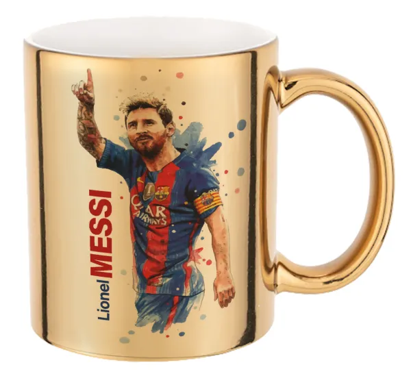 Lionel Messi — Mug ceramic, gold mirror, 330ml