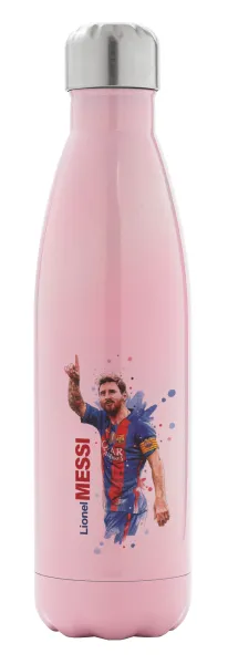 Lionel Messi — Metal mug thermos Pink Iridiscent (Stainless steel), double wall, 500ml