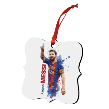 Lionel Messi, Christmas ornament polygon wooden 7.5cm