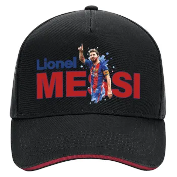 Lionel Messi, DRILL Adult Ultimate Hat BLACK/RED, (100% COTTON, ADULT, UNISEX, ONE SIZE)