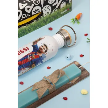 Λιονέλ Μέσι, Πασχαλινή Λαμπάδα με παγούρι μεταλλικό (620ml, stainless steel) & κερί αρωματικό πλακέ (30cm) (ΤΙΡΚΟΥΑΖ)