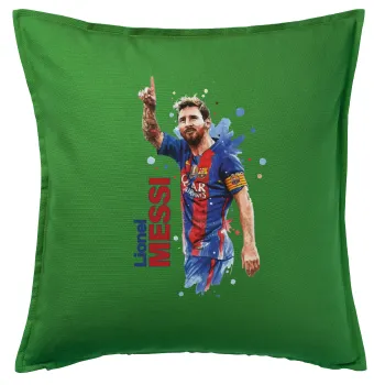 Lionel Messi, Sofa cushion Green 50x50cm includes filling