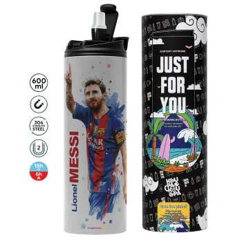 Lionel Messi, Tumbler stainless steel GREY 600ml