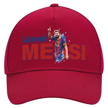 Lionel Messi, Adult Ultimate Hat RED, (100% COTTON DRILL, ADULT, UNISEX, ONE SIZE)