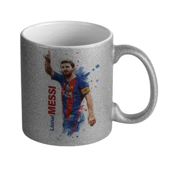 Lionel Messi, Κούπα Ασημένια Glitter που γυαλίζει, κεραμική, 330ml