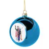 Blue Christmas tree ball ornament 8cm