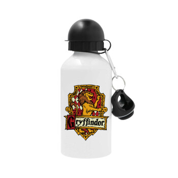 Gryffindor, Harry potter, Metal water bottle, White, aluminum 500ml