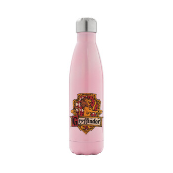 Gryffindor, Harry potter, Metal mug thermos Pink Iridiscent (Stainless steel), double wall, 500ml