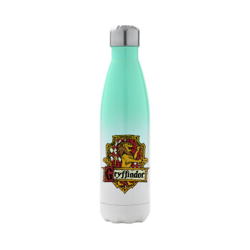 Gryffindor, Harry potter, Metal mug thermos Green/White (Stainless steel), double wall, 500ml