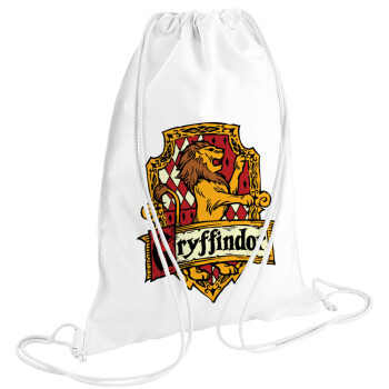 Gryffindor, Harry potter, Τσάντα πλάτης πουγκί GYMBAG λευκή (28x40cm)