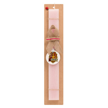 Gryffindor, Harry potter, Easter Set, wooden keychain & scented flat Easter candle (30cm) (PINK)