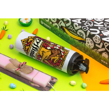 Gryffindor, Harry potter, Easter candle,Travel Tumbler 2 Lids, with metal straw & cleaning brush & aromatic flat candle (30cm) (PINK)