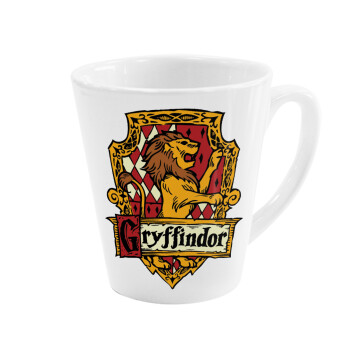 Gryffindor, Harry potter, Κούπα κωνική Latte Λευκή, κεραμική, 300ml