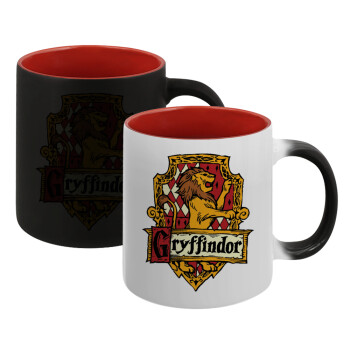 Gryffindor, Harry potter, Κούπα Μαγική εσωτερικό κόκκινο, κεραμική, 330ml που αλλάζει χρώμα με το ζεστό ρόφημα (1 τεμάχιο)