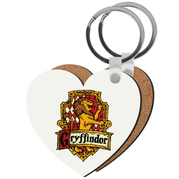 Gryffindor, Harry potter, Μπρελόκ Ξύλινο καρδιά MDF