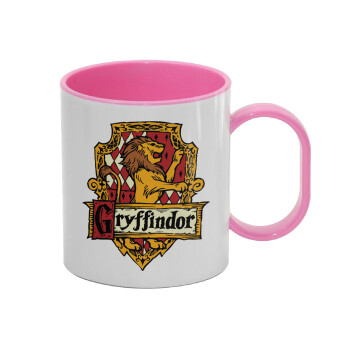 Gryffindor, Harry potter, Κούπα (πλαστική) (BPA-FREE) Polymer Ροζ για παιδιά, 330ml