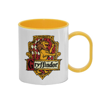 Gryffindor, Harry potter, Κούπα (πλαστική) (BPA-FREE) Polymer Κίτρινη για παιδιά, 330ml