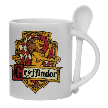 Gryffindor, Harry potter, Κούπα, κεραμική με κουταλάκι, 330ml (1 τεμάχιο)