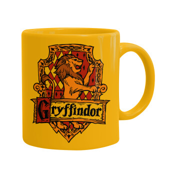 Gryffindor, Harry potter, Ceramic coffee mug yellow, 330ml (1pcs)