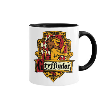 Gryffindor, Harry potter, Κούπα χρωματιστή μαύρη, κεραμική, 330ml