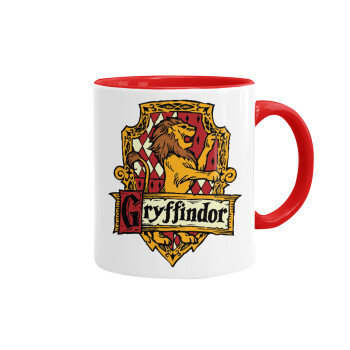 Gryffindor, Harry potter, Κούπα χρωματιστή κόκκινη, κεραμική, 330ml