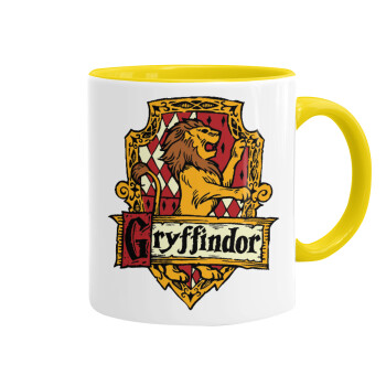 Gryffindor, Harry potter, Κούπα χρωματιστή κίτρινη, κεραμική, 330ml