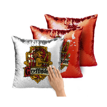 Gryffindor, Harry potter, Μαξιλάρι καναπέ Μαγικό Κόκκινο με πούλιες 40x40cm περιέχεται το γέμισμα