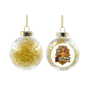 Gryffindor, Harry potter, Χριστουγεννιάτικη μπάλα δένδρου διάφανη με χρυσό γέμισμα 8cm