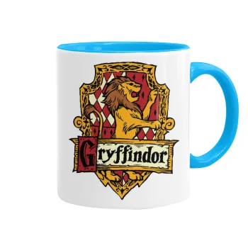 Gryffindor, Harry potter, Κούπα χρωματιστή γαλάζια, κεραμική, 330ml