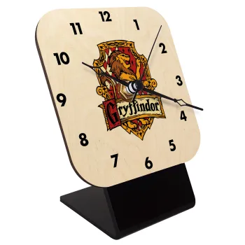 Gryffindor, Harry potter, Quartz Table clock in natural wood (10cm)