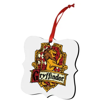 Gryffindor, Harry potter, Στολίδι Χριστουγεννιάτικο στολίδι polygon ξύλινο 7.5cm