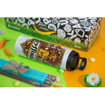 Gryffindor, Harry potter, Πασχαλινή Λαμπάδα με Travel Tumbler θερμό με διπλό καπάκι (600ml, BPA free) & κερί αρωματικό πλακέ (30cm) (ΤΙΡΚΟΥΑΖ)