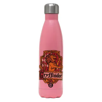 Gryffindor, Harry potter, Metal mug thermos Pink Mat (Stainless steel), double wall, 500ml