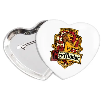 Gryffindor, Harry potter, Κονκάρδα παραμάνα καρδιά (57x52mm)