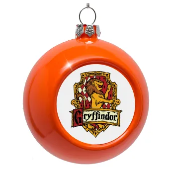 Gryffindor, Harry potter, Στολίδι Χριστουγεννιάτικη μπάλα δένδρου Πορτοκαλί 8cm
