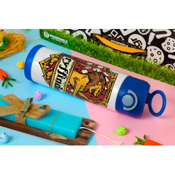 Gryffindor, Harry potter, Easter candle, Childrens hot water bottle, stainless steel, with safety straw, BLUE (500ml)