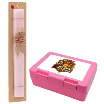 Gryffindor, Harry potter, Easter Set, children's snack container PINK & scented flat Easter candle (30cm) (PINK)