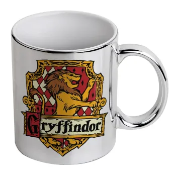 Gryffindor, Harry potter, Mug ceramic, silver mirror, 330ml