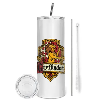 Gryffindor, Harry potter, Tumbler stainless steel 600ml, with metal straw & cleaning brush