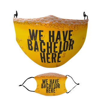 We have bachelor here Beer, Μάσκα υφασμάτινη Ενηλίκων πολλαπλών στρώσεων με υποδοχή φίλτρου