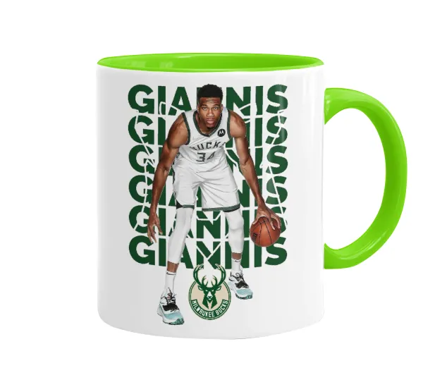 Giannis Antetokounmpo — Mug colored light green, ceramic, 330ml