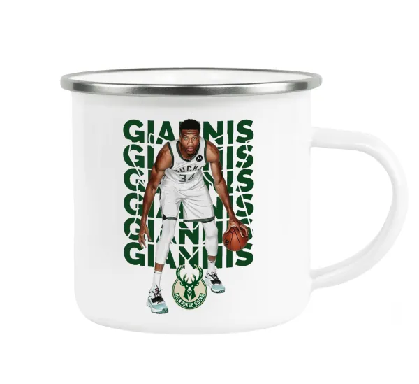 Giannis Antetokounmpo — Metallic enamel cup white 360ml