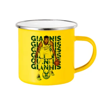 Giannis Antetokounmpo, Yellow Enamel Metallic Cup 360ml