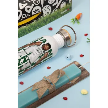 Γιάννης Αντετοκούνμπο, Πασχαλινή Λαμπάδα με παγούρι μεταλλικό (620ml, stainless steel) & κερί αρωματικό πλακέ (30cm) (ΤΙΡΚΟΥΑΖ)