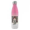 Μεταλλικό παγούρι θερμός Ροζ/Λευκό (Stainless steel), διπλού τοιχώματος, 500ml