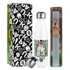 Easter candle, metallic white thermos bottle (500ml) & aromatic flat candle (30cm) (GRAY)