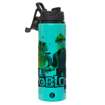 Roblox, Metallic water bottle with safety lid, 850ml aluminum