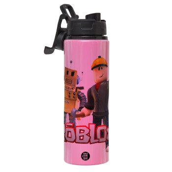 Roblox, Metallic water bottle with safety lid, 850ml aluminum