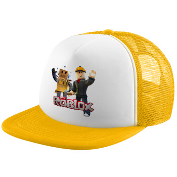 Roblox, Καπέλο Ενηλίκων Soft Trucker με Δίχτυ Κίτρινο/White (POLYESTER, ΕΝΗΛΙΚΩΝ, UNISEX, ONE SIZE)
