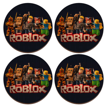 Roblox, ΣΕΤ x4 Σουβέρ ξύλινα στρογγυλά plywood (9cm)